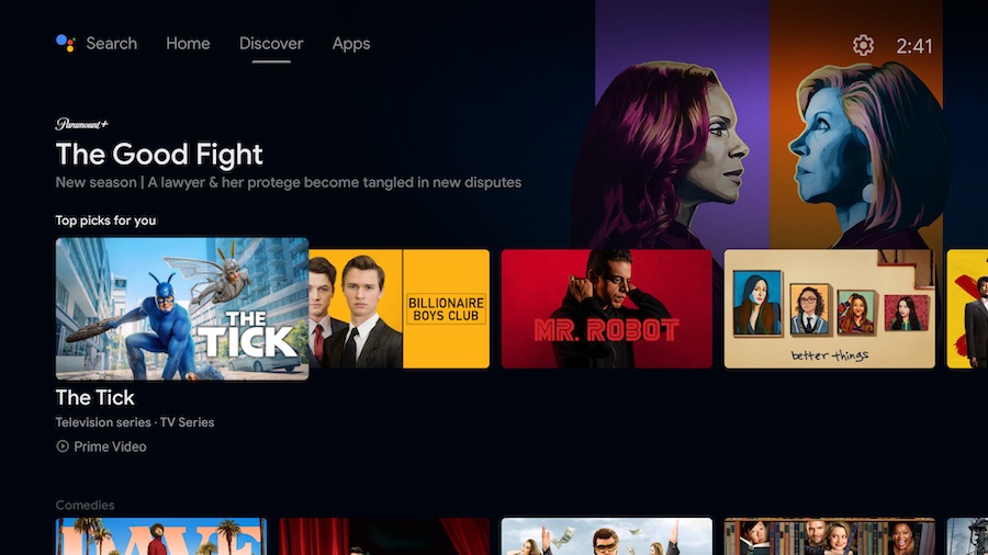 Android TV's Discover menu