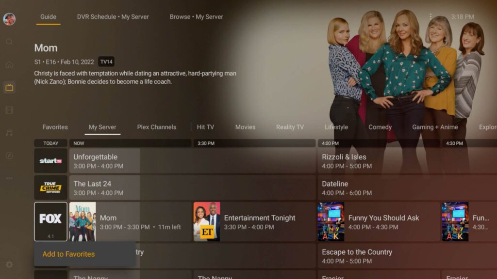 Plex's new channel guide